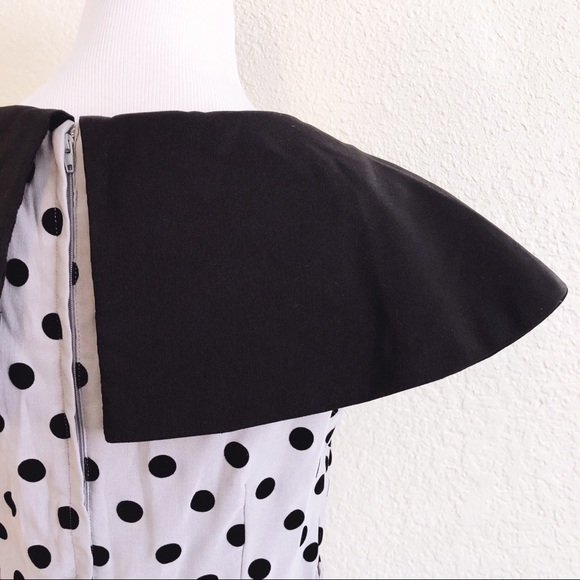 Black and Grey Polkadot Collectif Dress - Picture 6 of 8